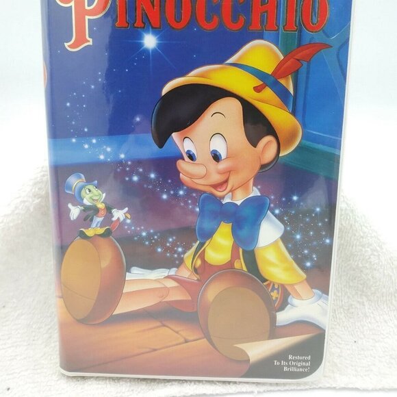 Pinocchio VHS Clamshell 1993 Walt Disney Masterpiece Blue Fairy Geppetto Jiminy - Picture 3 of 7